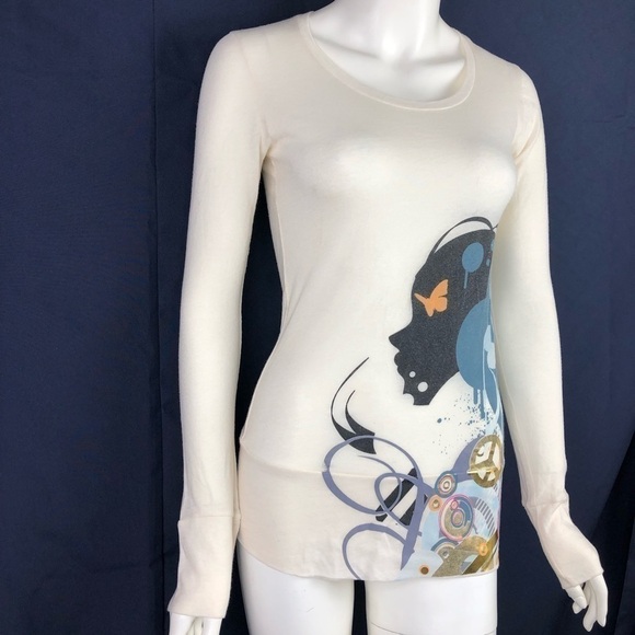 NEW-OBVIOUS Funky BoHo Groovy Girl LongSleeves Tee - Picture 2 of 8